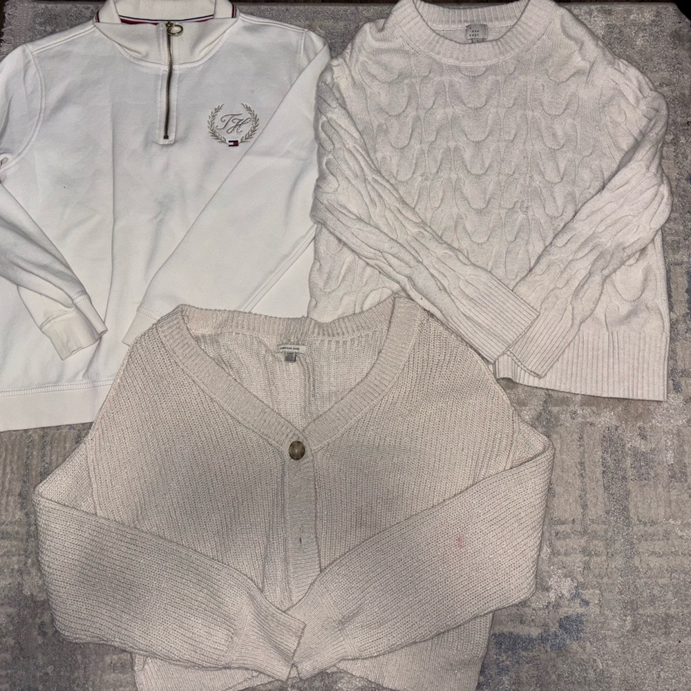 American Eagle, Tommy Hilfiger and target brand sweaters